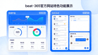 beat·365官方网站特色功能展示，包括数据罗盘和社区互动